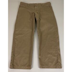 Cherokee Chino Pants Men's Size 40x30 Brown Nano-Tex Cotton Flat Front